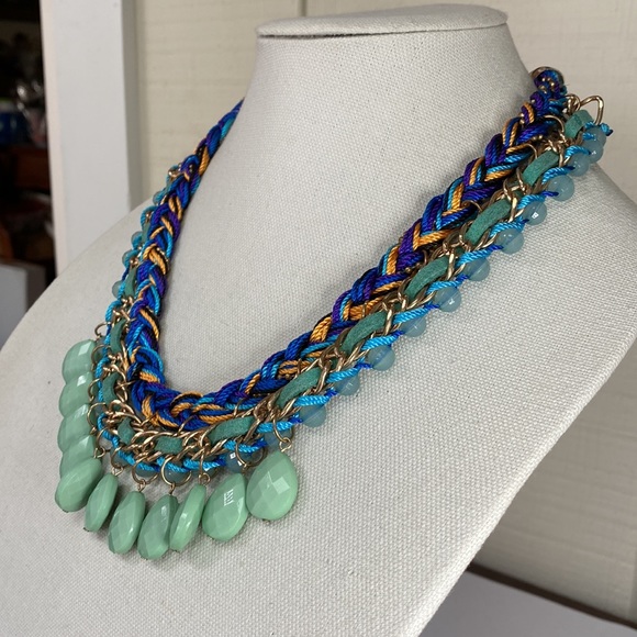 Gorgeous drippy layered artisan style statement necklace - Picture 3 of 5